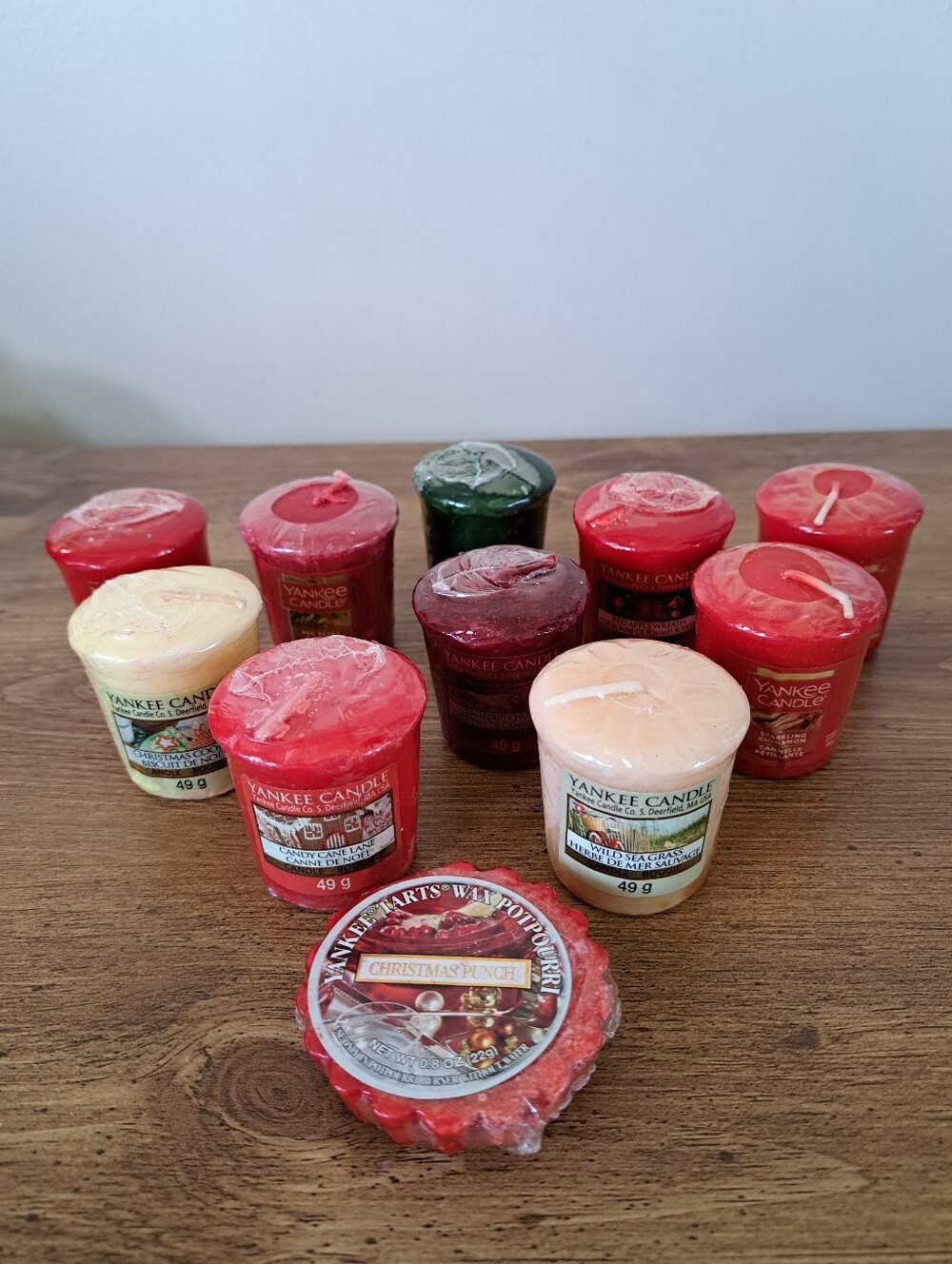 Yankee Candle Holiday Votive Melt Lot of 11 HTF Christmas Punch Segrass Retired